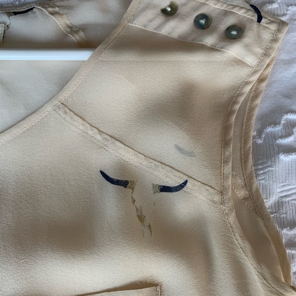 Roxy quicksilver silk cream/peach coloured sheer blouse - Picture 3 of 3